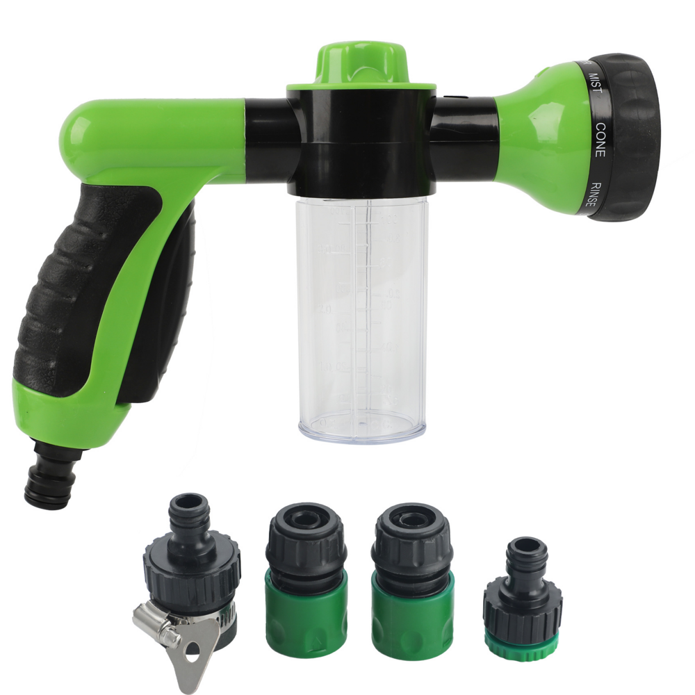 Pistolet à mousse multifonctionnel 8 en 1 vert