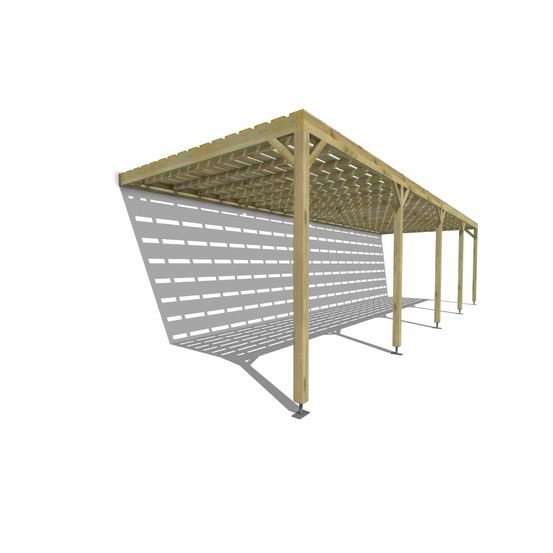 Pergola bois • 10m x 3m • adossée • sens profondeur • platelage bois • livraison comprise