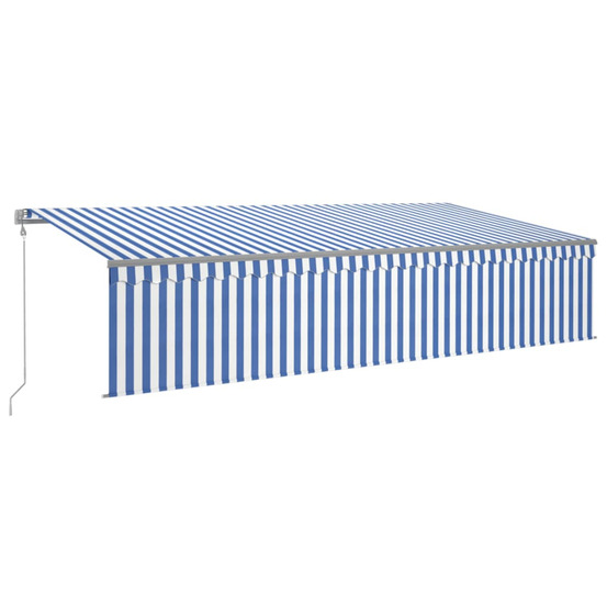 Auvent automatique rétractable avec store 6x3 m bleu et blanc