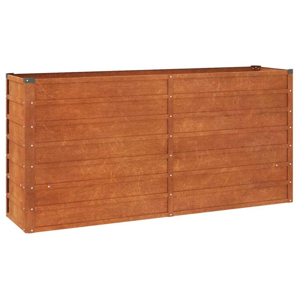 Jardinière bac lit surélevé plantes fleurs terrasse jardin de jardin rouillé 160 x 40 x 77 cm acier corten marron