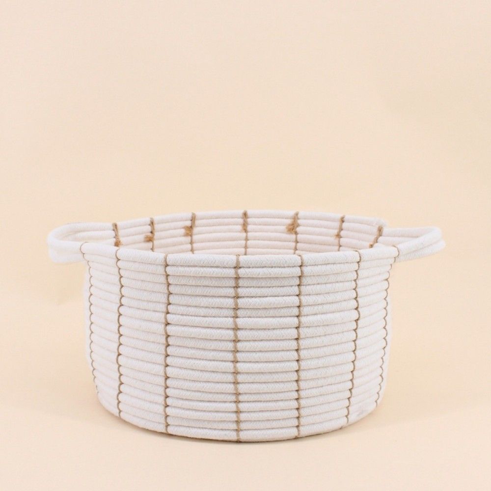 Panier en corde beige avec poignées 27x16cm