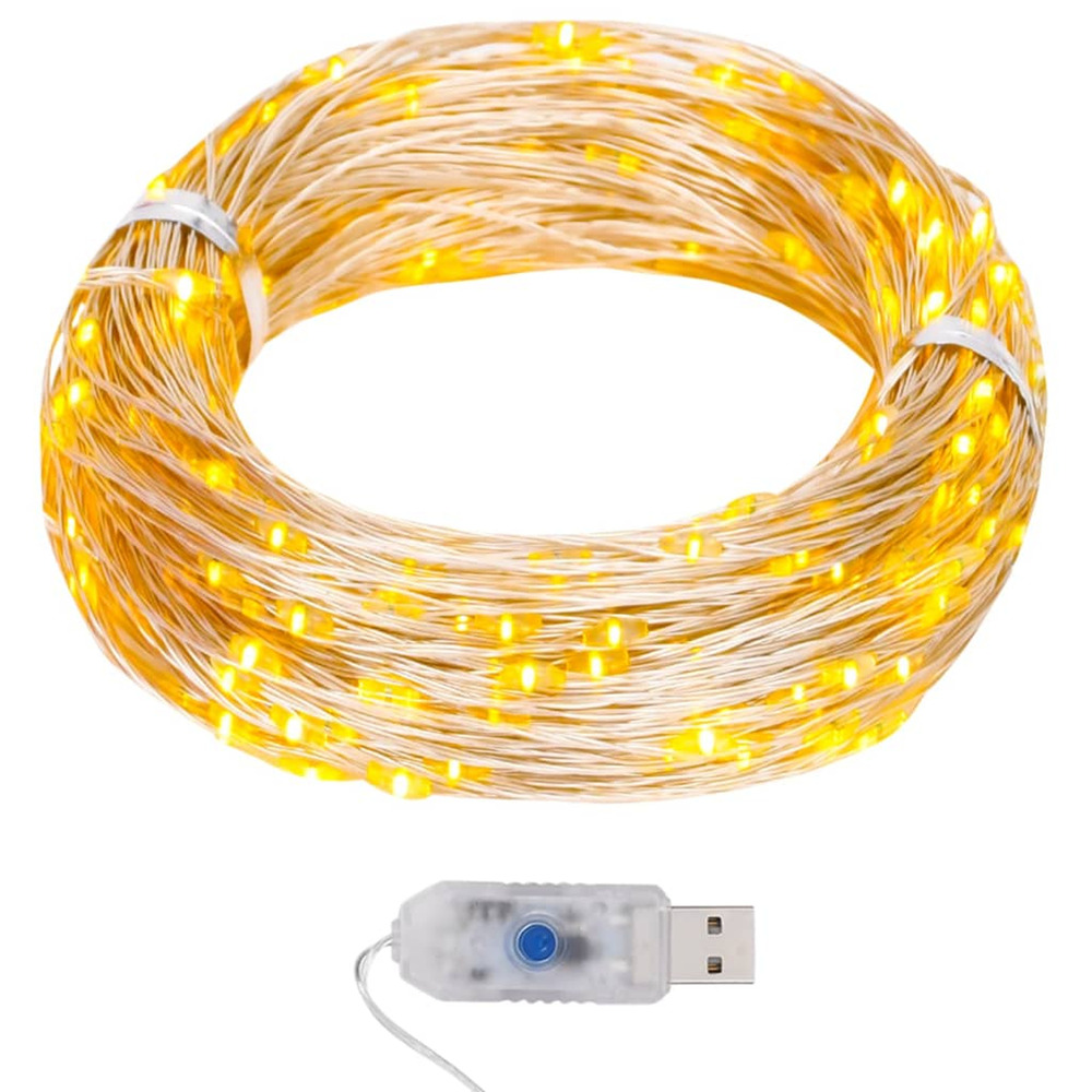 Guirlande lumineuse micro led 40m 400led blanc chaud 8fonctions