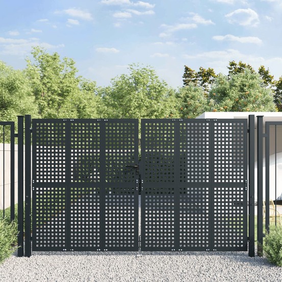 Portail de jardin anthracite 300x200 cm acier