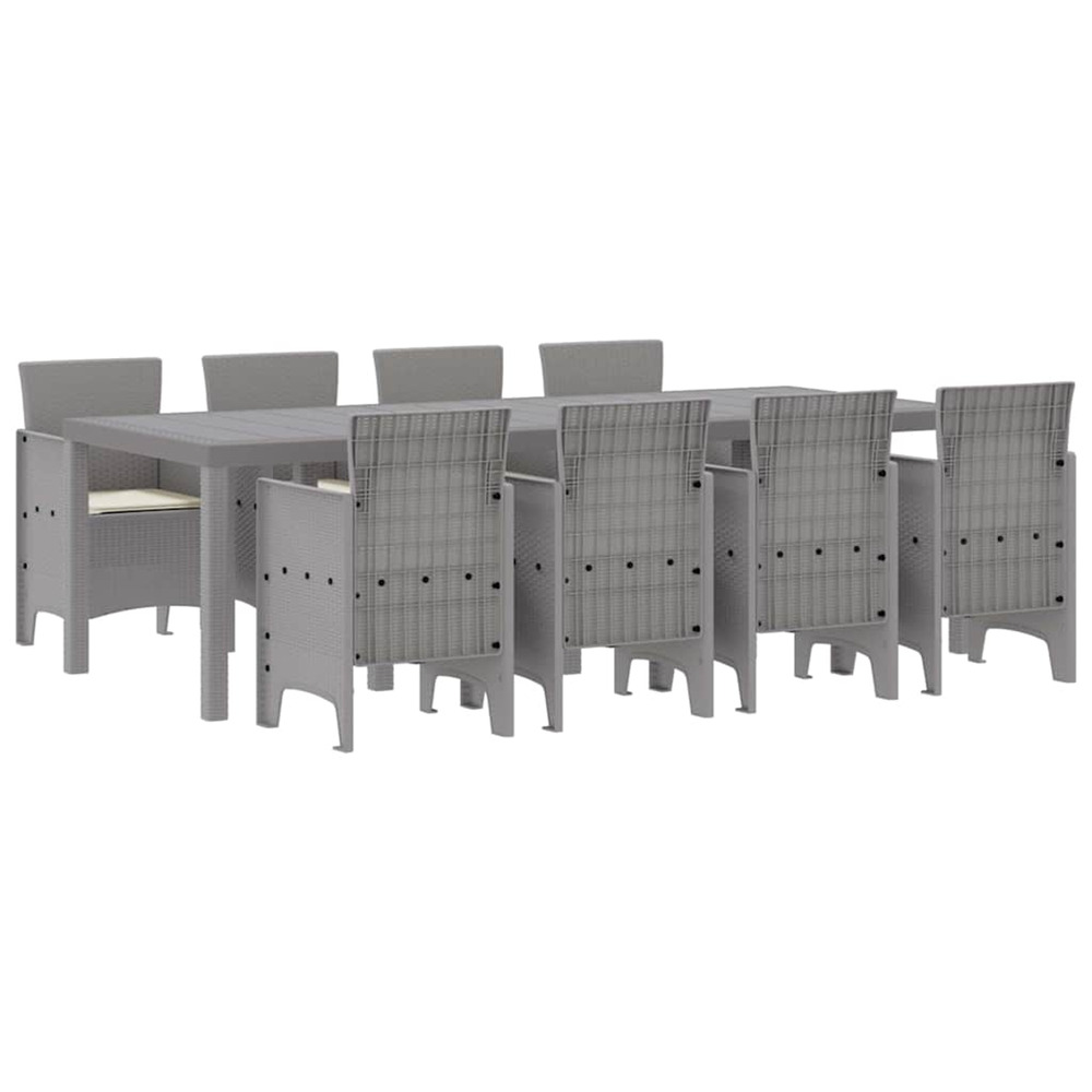Ensemble de salle à manger pour jardin 9 pcs blanc rattan polt