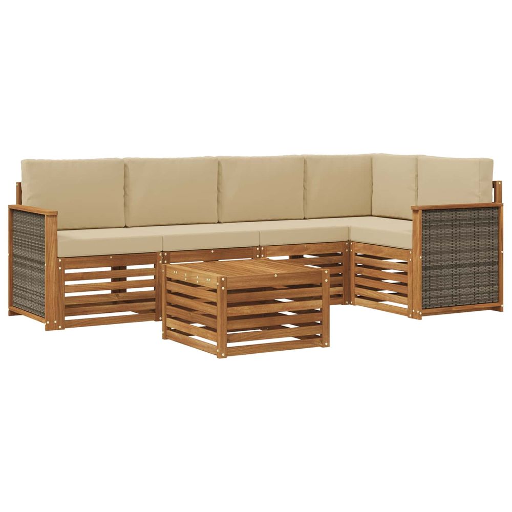 Ensemble de canapés d'extérieur 5 pc naturel