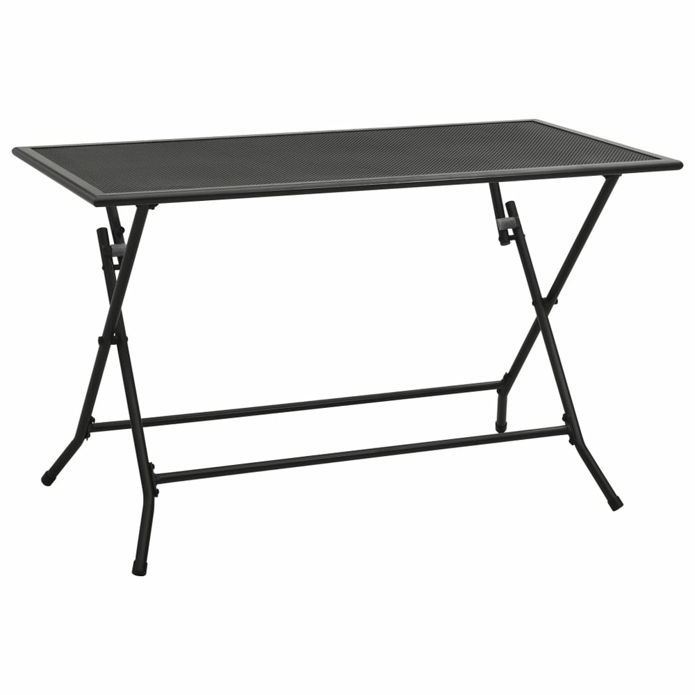 Table pliable en maille 120x60x72 cm acier anthracite
