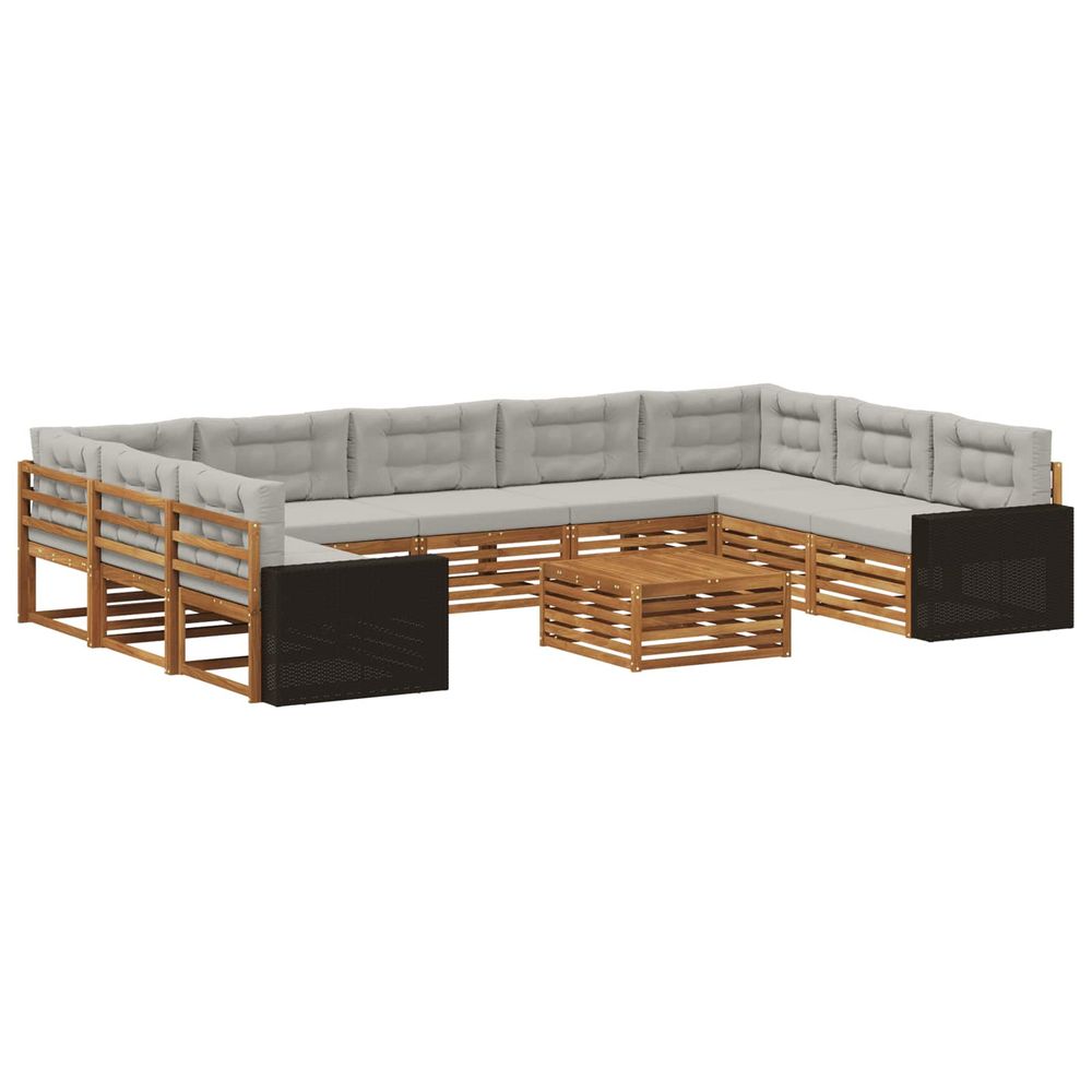Ensemble de canapés d'extérieur 10 pc naturel et gris clair