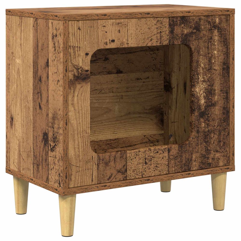 Maison pour chat bois ancien 51 x 30 x 52 cm bois d'ingénierie