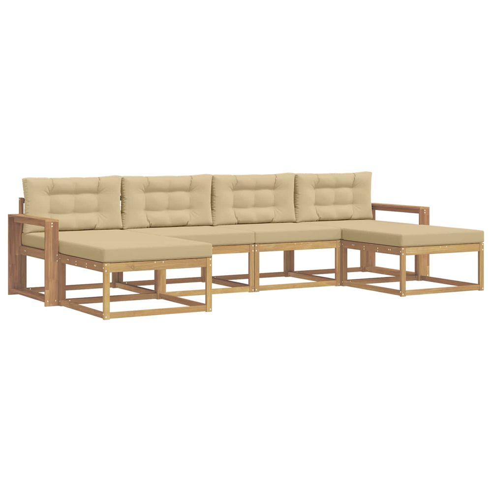 Ensemble de canapés d'extérieur 6 pc blanc et beige