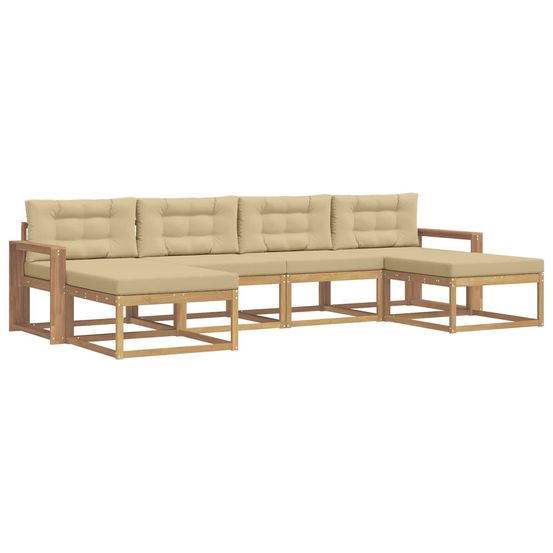 Ensemble de canapés d'extérieur 6 pc blanc et beige