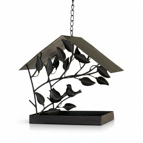 Mangeoire à suspendre fleurie 23x12x51cm