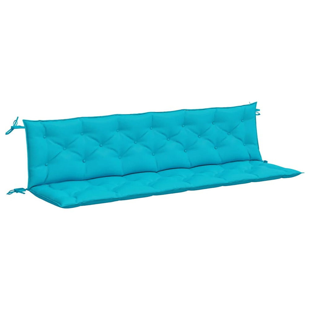 Coussins de banc de jardin lot de 2 turquoise 200x50x7 cm tissu