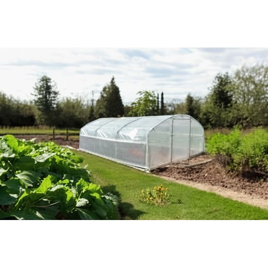 Serre tunnel de jardin - 18m² - 4 x 4,5m - pieds droits - compacte 180 - les serres tonneau