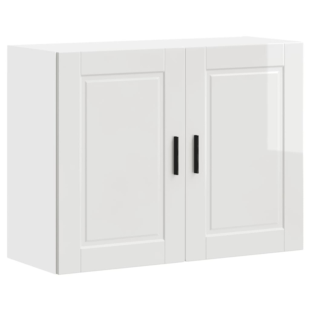 Armoire murale de cuisine porto blanc brillant bois ingénierie