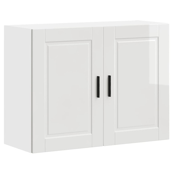 Armoire murale de cuisine porto blanc brillant bois ingénierie