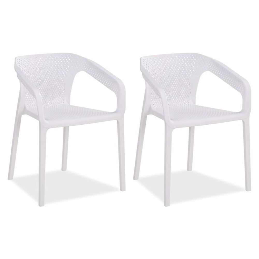 Lot de 2 chaises jardin en blanc