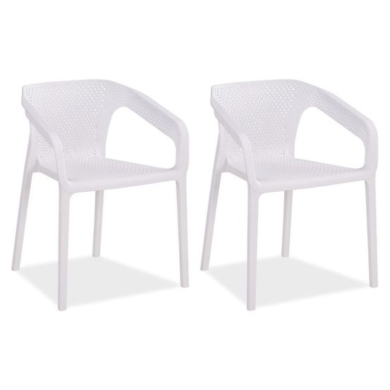 Lot de 2 chaises jardin en blanc