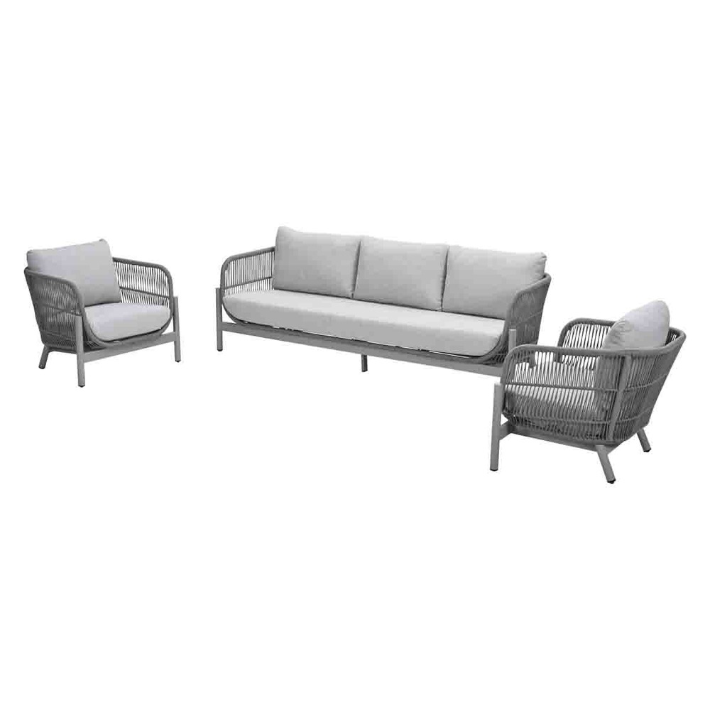 Garden impressions catanzaro salon de jardin lounge – aluminium/corde – taupe