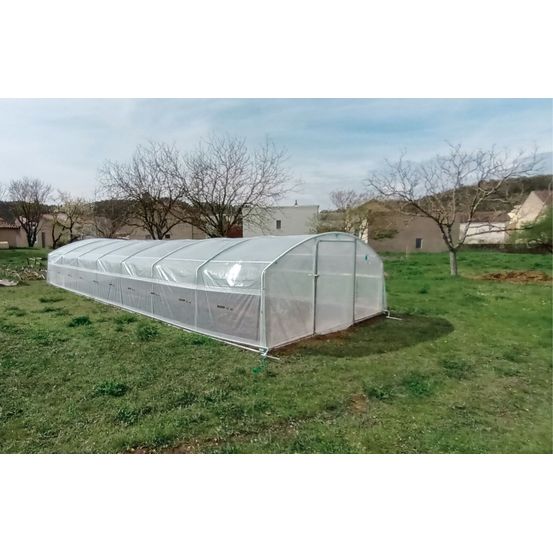 Serre tunnel de jardin - 42m² - 4 x 10,5m - pieds droits - compacte 180 - les serres tonneau
