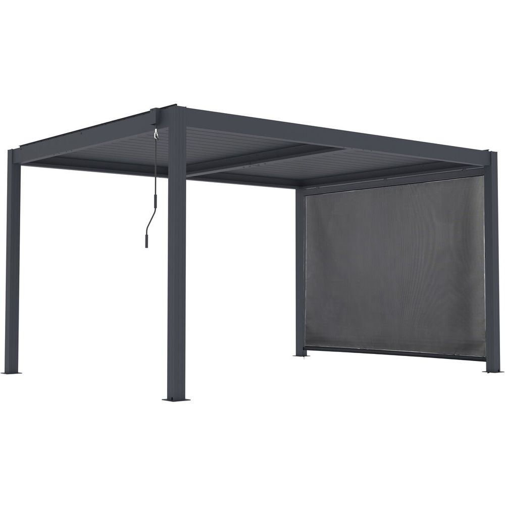 Pergola bioclimatique avec led et store en aluminium 