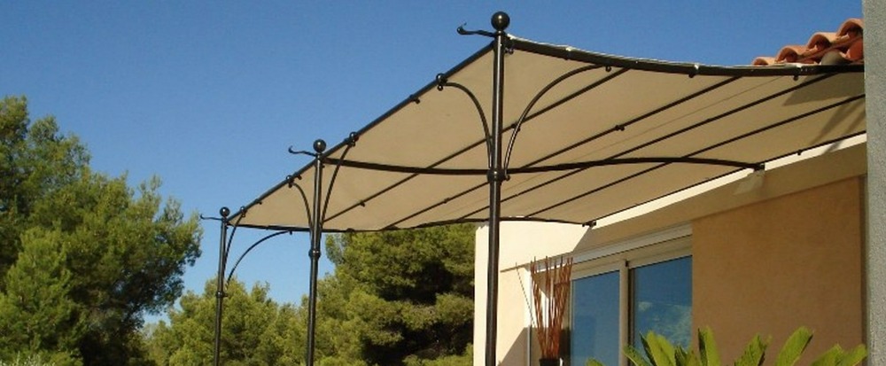 Toile d'ombrage en polyester 200gr/m² pour tonnelle provence - coloris beige clair