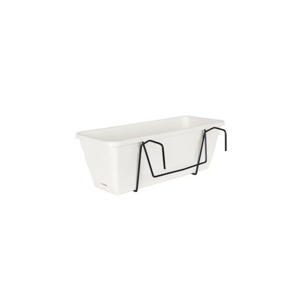 Artevasi kit jardiniere venezia avec réserve d'eau - 10 l - 49 x 19,5 x 16,6 cm - blanc