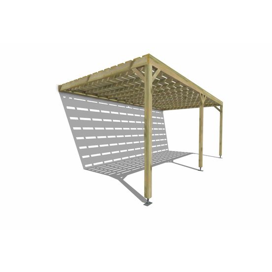 Pergola bois • 6m x 3m • adossée • sens profondeur • platelage bois • livraison comprise
