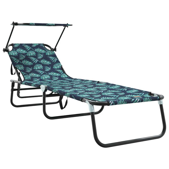 Chaise longue pliante avec coussin vert 56 x 190 x 81cm tissu bain de soleil