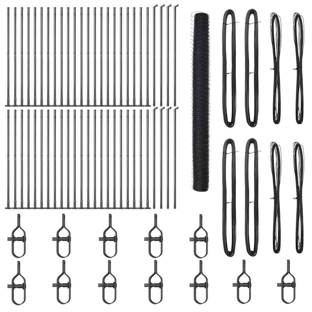 Poteau de clôture. Gris 100 x 1,6 m (maillage de 50 mm)