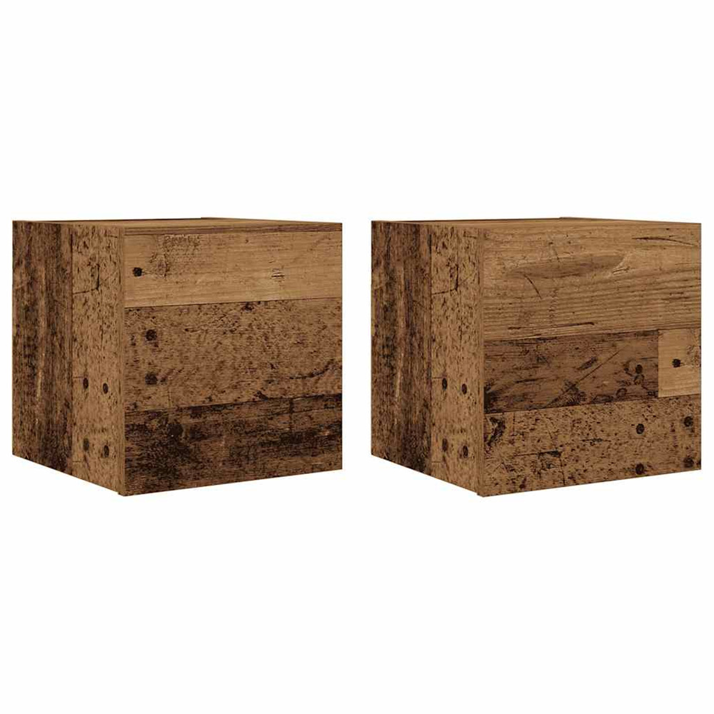 Meuble tv mural 2 pcs vieux bois 30,5x30x30 cm