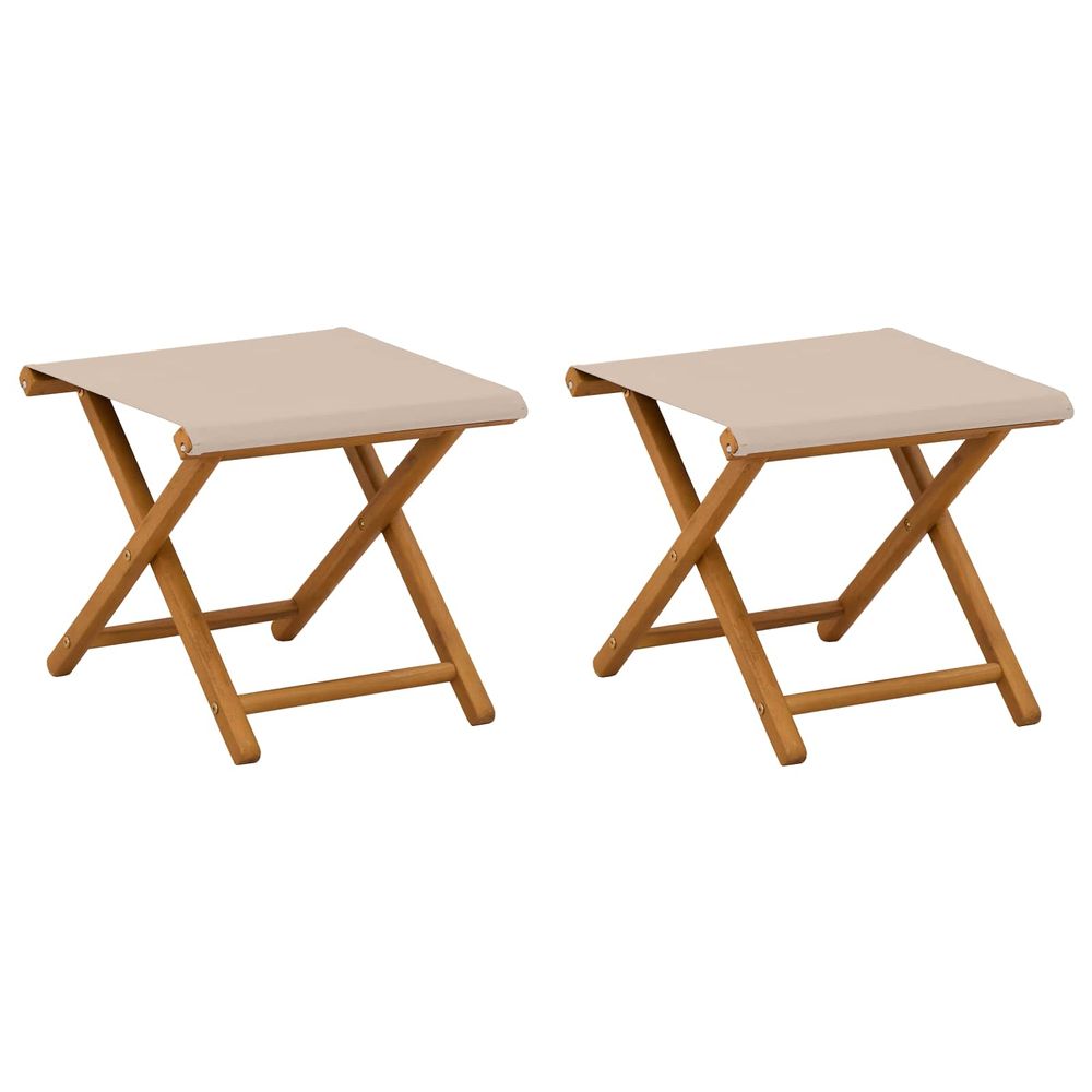 Chaise longue 2 pcs bois d'eucalyptus massif beige bain de soleil