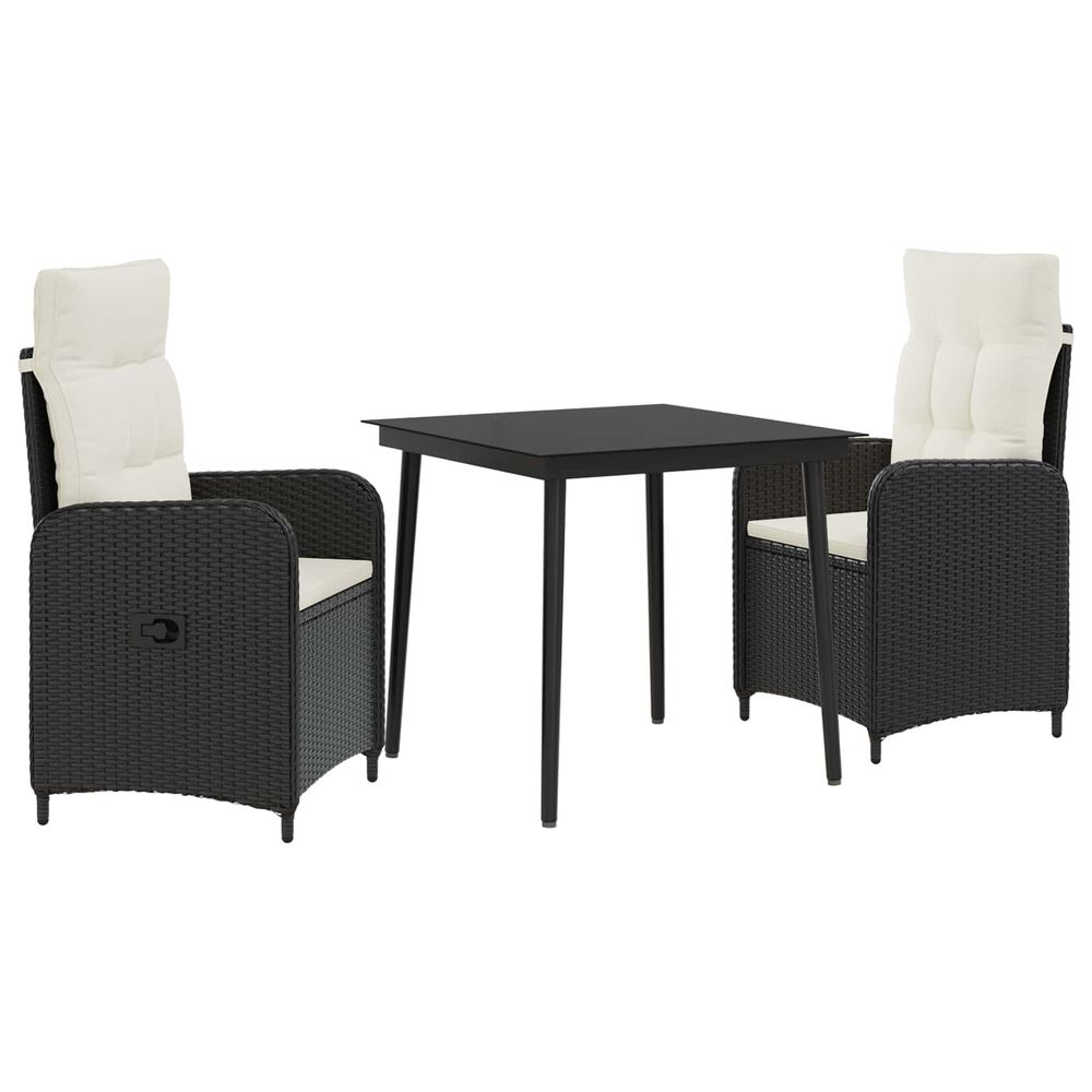 Ensemble de tables basses 3 pc noir et blanc crème