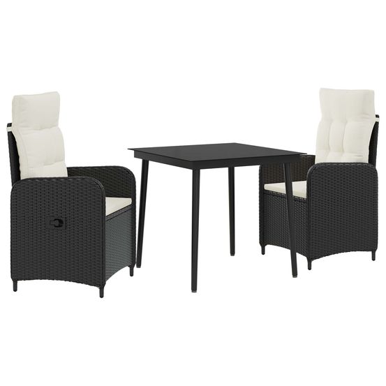 Ensemble de tables basses 3 pc noir et blanc crème