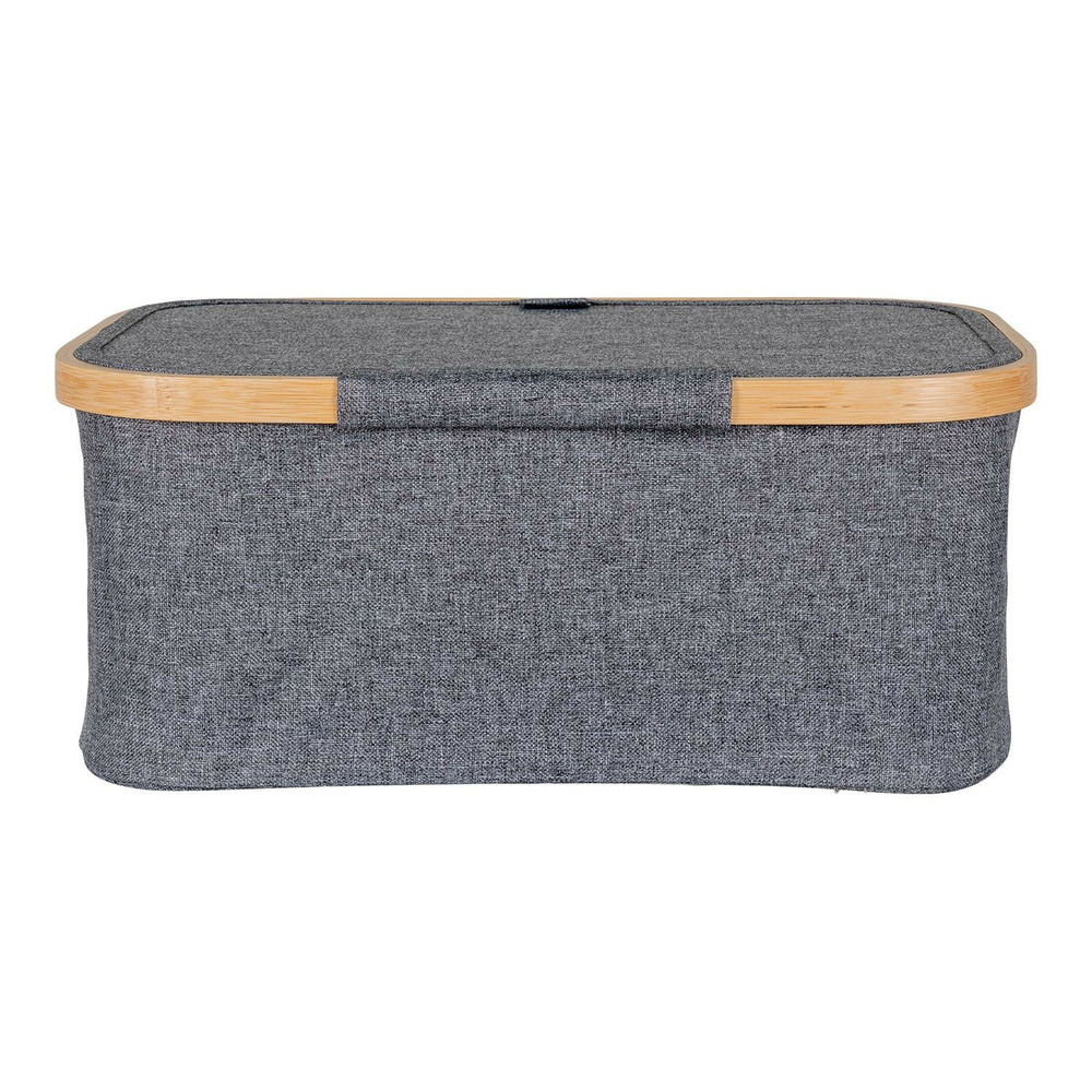 Panier en bambou gris foncé 38 x 26 x 16 cm