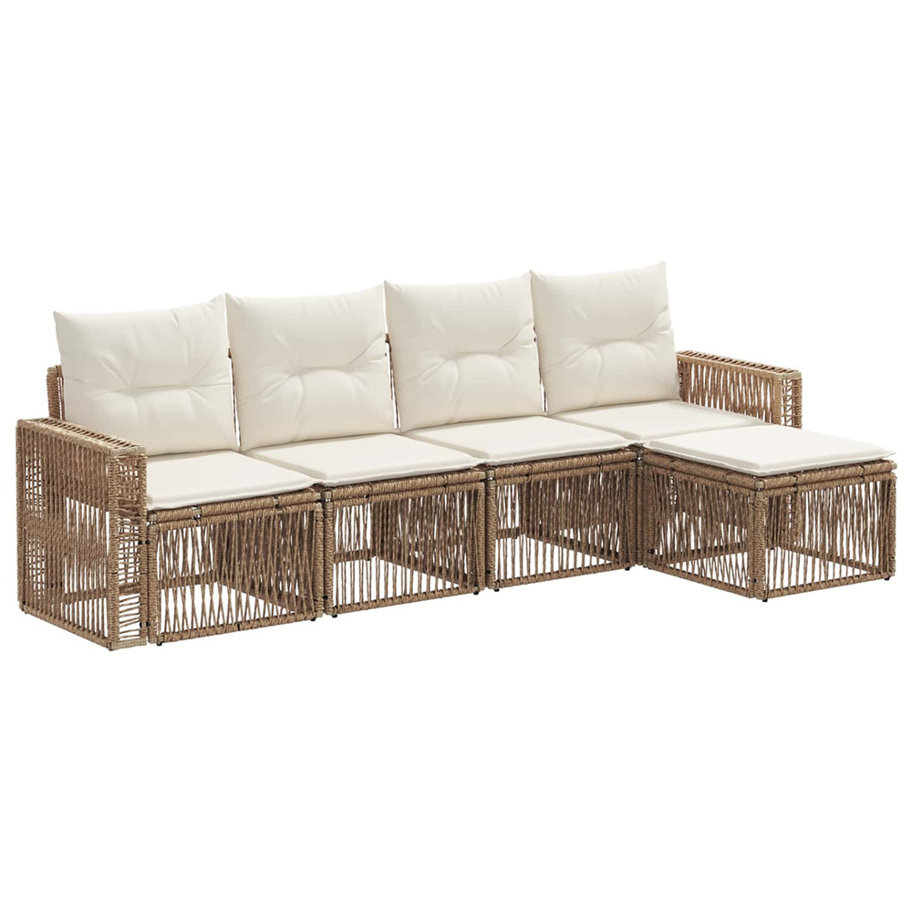 Ensemble de canapé de jardin 5 pcs beige et blanc crème