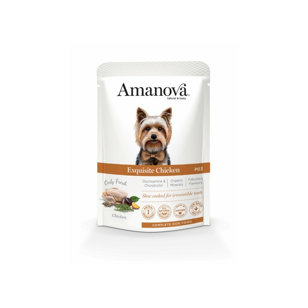 Pâtée chien sans céréales au poulet amanova 300 g