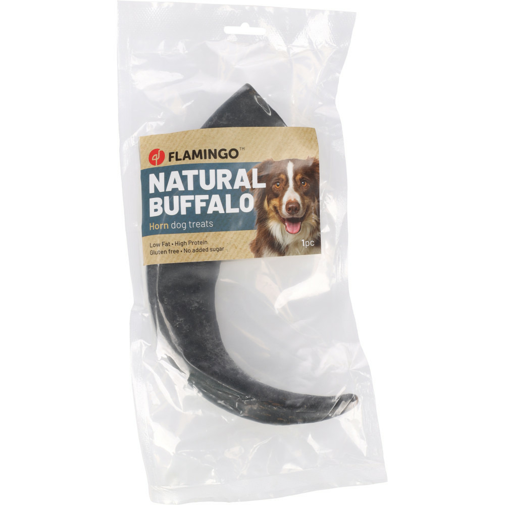 Une corne de buffle séché nature snack, pour chiens