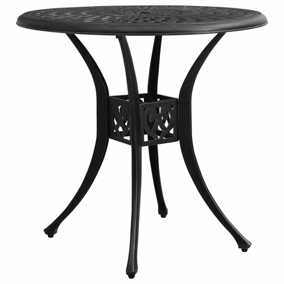 Table de jardin noir 78x78x72 cm aluminium coulé