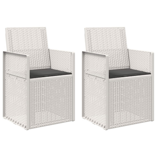 Chaises de jardin salle à manger 2 pcs blanc et anthracite pp