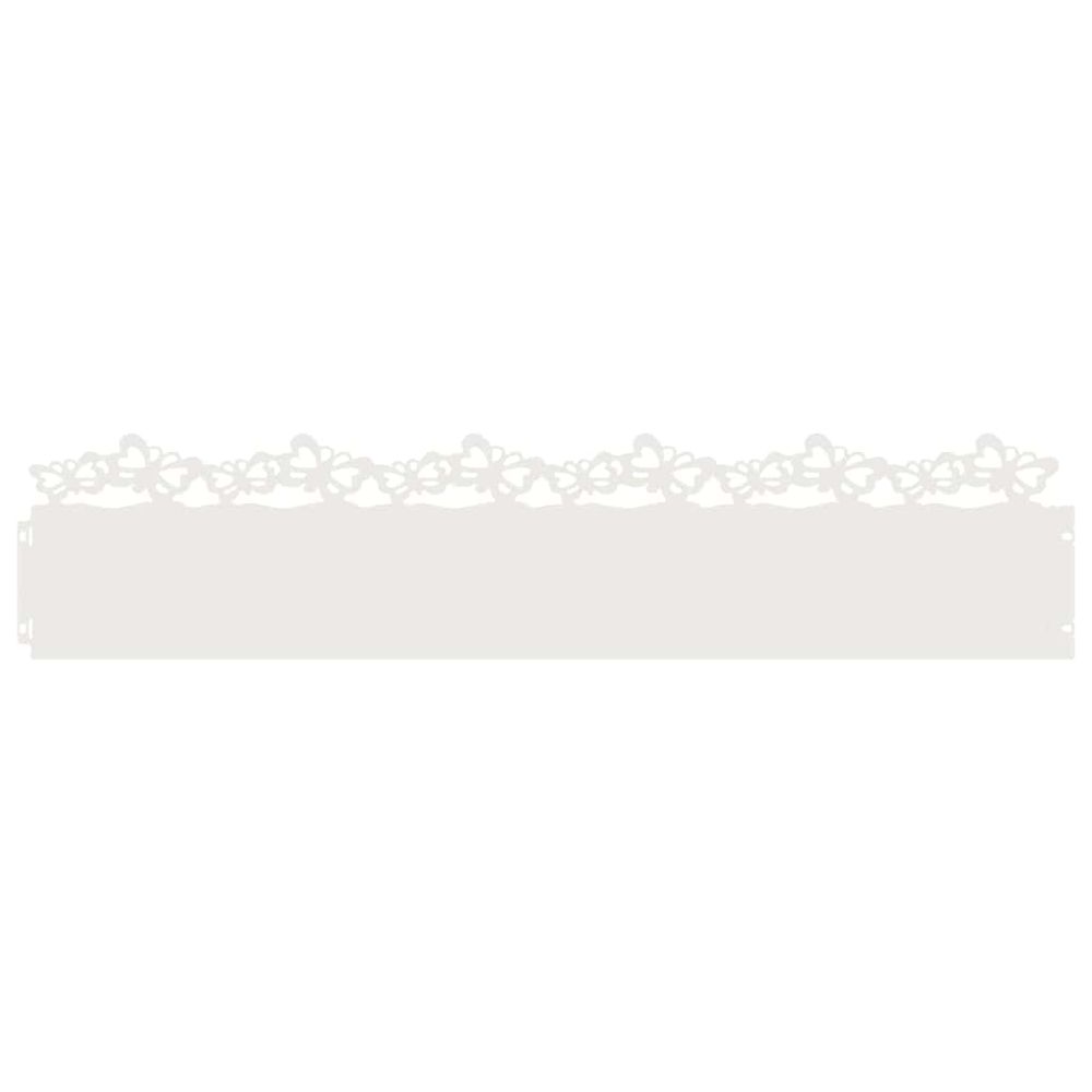 Bordures de pelouse 30 pc 103 x 0,05 x 22 cm acier blanc
