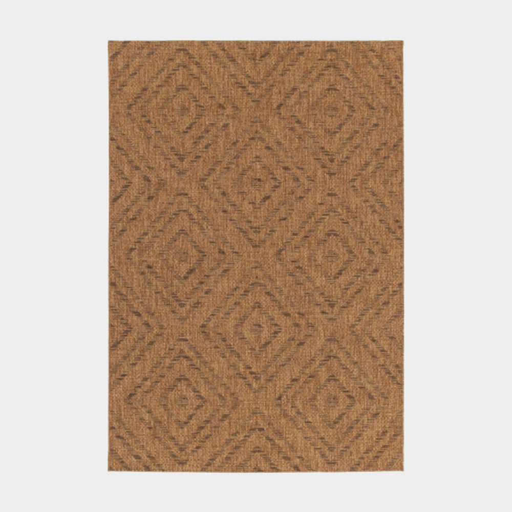 Tapis d'extérieur ou d'intérieur aspect naturel - inca - camel - 120 x 170 cm