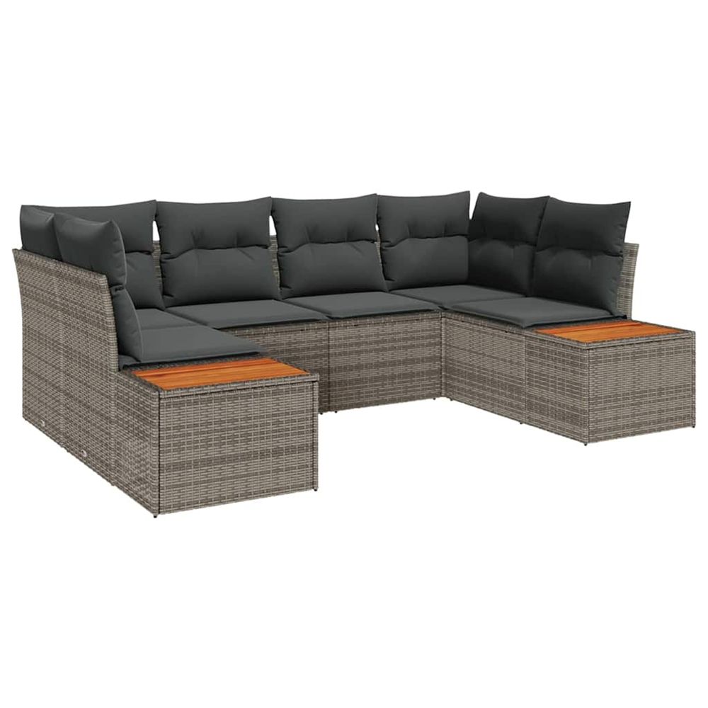 Ensemble de canapé de jardin 6 pc 6-nombre de places gris