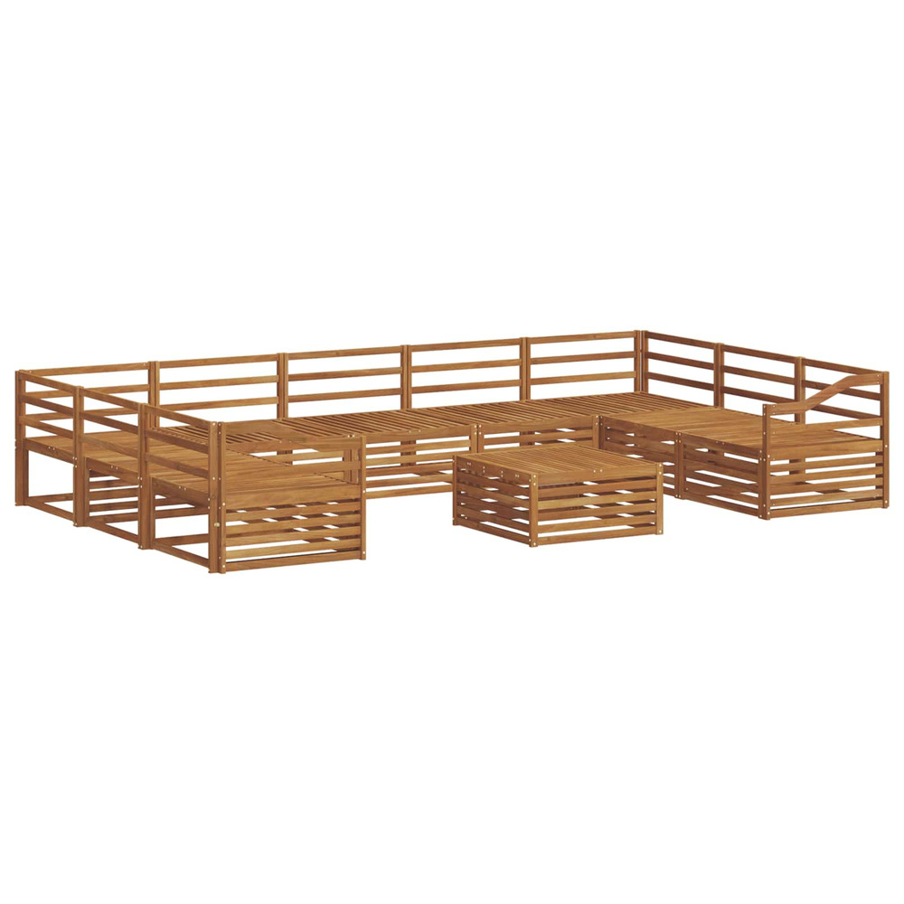 Ensembles de canapés 10 pcs naturel bois d'acacia massif