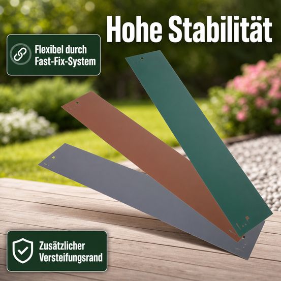 Bordure de jardin en métal 13,5 cm x 120 cm | bordure jardin | bordures de jardin, couleur: gris