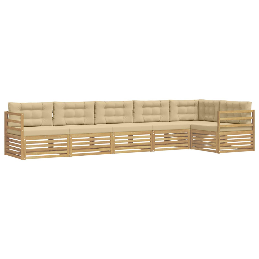 Ensemble de canapés d'extérieur 6 pcs blanc et beige