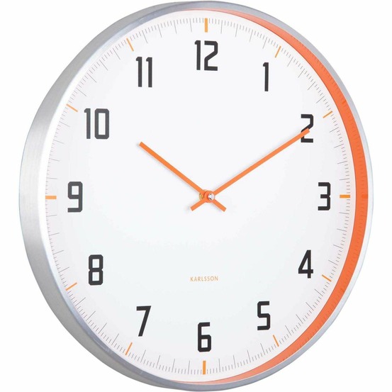 Horloge murale ronde 40 cm sporty orange
