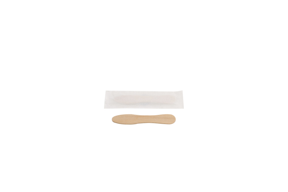 Spatule à glace en bois emballée individuellement 7,5 cm - 12000 unités - betik