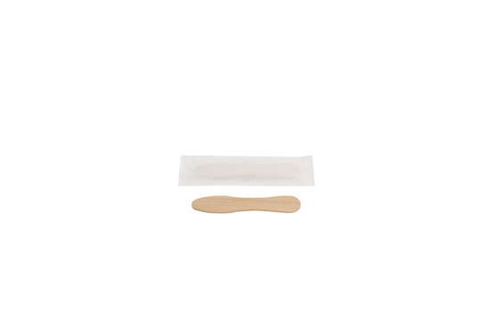 Spatule à glace en bois emballée individuellement 7,5 cm - 12000 unités - betik
