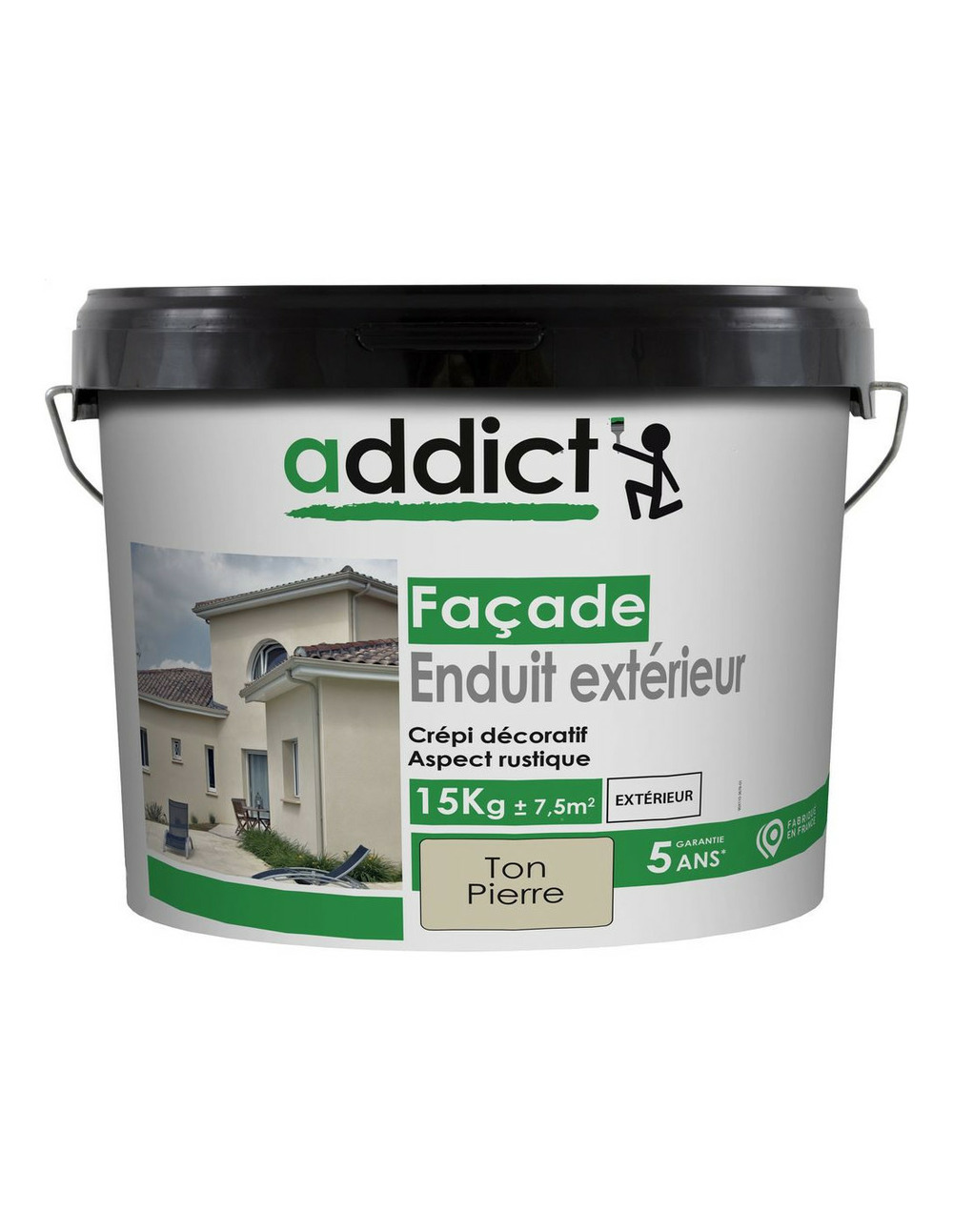 Crépi façade ton pierre 15 kg - addict