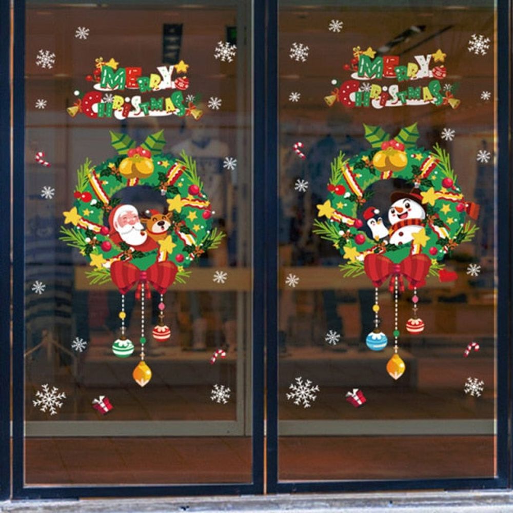 Stickers de noël - couronnes de noël